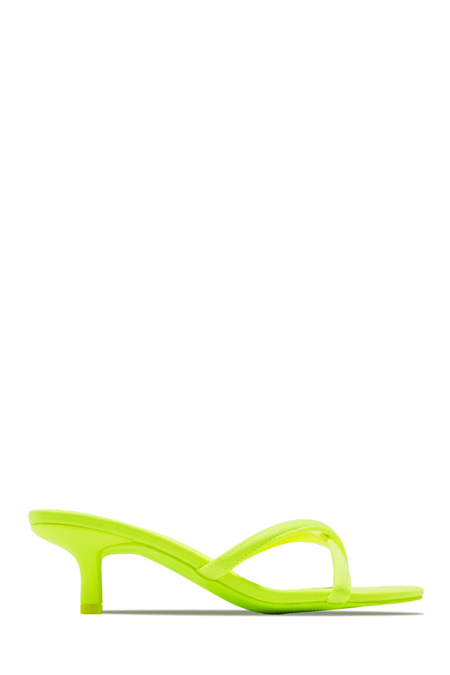 Load image into Gallery viewer, Neon Yellow Slip on Heels
