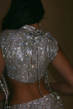 Load image into Gallery viewer, Zelda Embellished Two Piece Skirt Set - Silver
