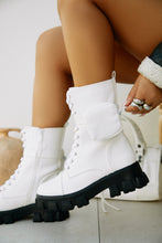 Load image into Gallery viewer, Arctic Chic Flat Combat Boots - White
