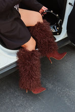 Load image into Gallery viewer, Zyla Faux Fur Heel Boots - Brown
