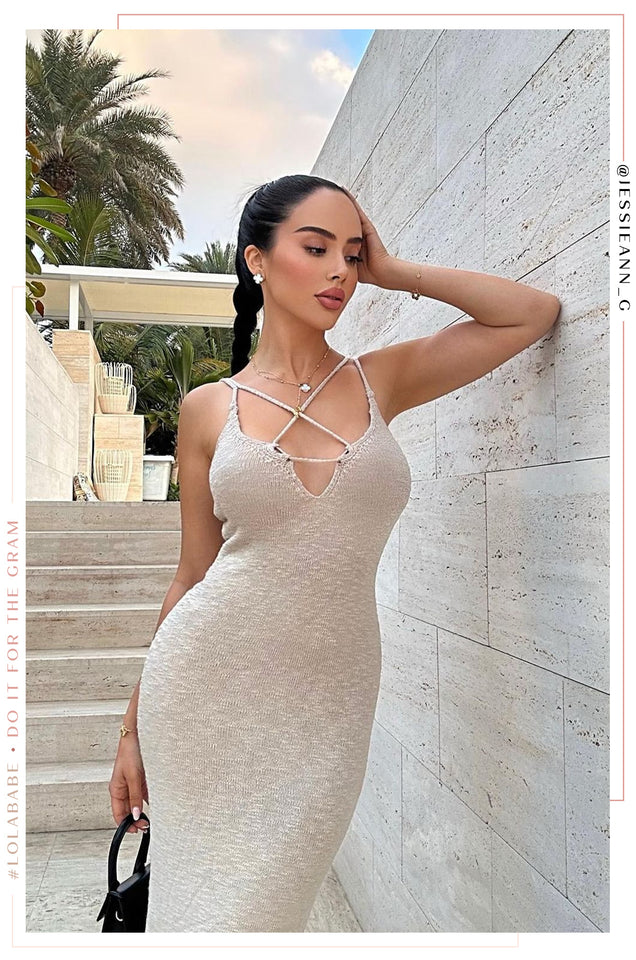 Load image into Gallery viewer, Rivera Knit Maxi Dress - Nude
