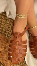 Load and play video in Gallery viewer, Tan caged gladiator type sandals
