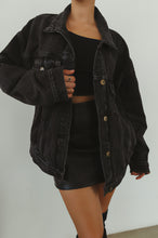 Load image into Gallery viewer, black button up jacket 
