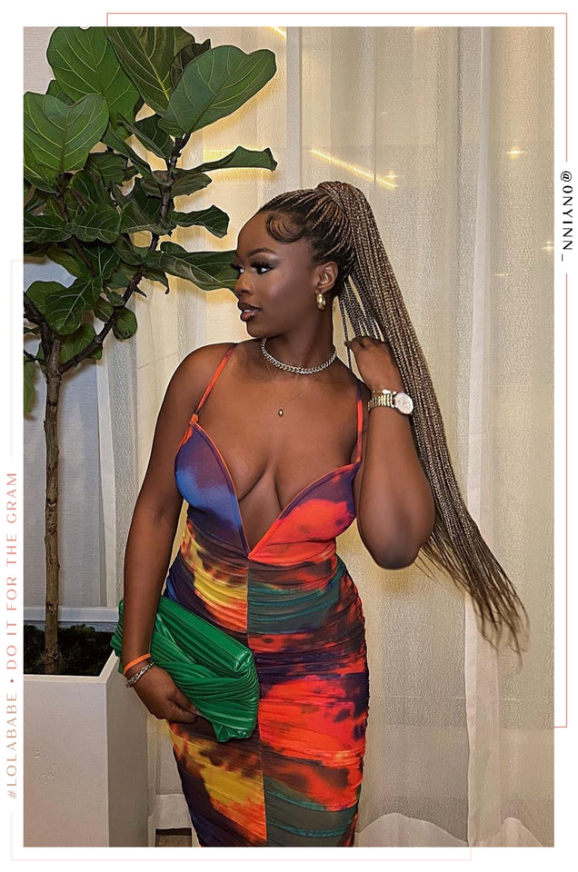 Load image into Gallery viewer, V-Neckline Colorful Abstract Dress
