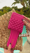 Load and play video in Gallery viewer, Pink slip on sandals detail video
