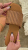 Video of tan slip on sandals