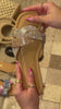 Nude Embellished Slip-On Sandals