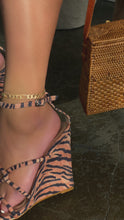 Load and play video in Gallery viewer, Tiger print strappy wedge heel
