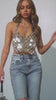 Mirrored Embellished Top On Model Walking Video