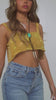 Gold rhinestone crop top