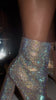 Video Of Model Wearing Rose Gold Embellished Boots 