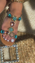 Load and play video in Gallery viewer, Nude stone embellished sandal on model video

