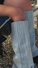 Load and play video in Gallery viewer, Denim platform chunky boot video
