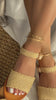 Nude woven strap sandals video