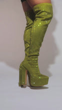 Load and play video in Gallery viewer, Video Of Women Wearing Every Color Available in Embellished Platform OTK Boots
