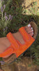 Orange strap sandals on model video