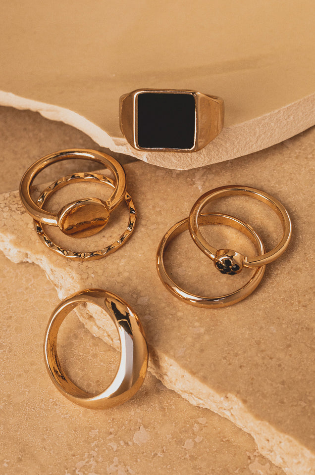 Load image into Gallery viewer, gold tone ring set 
