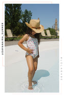 floral one piece bathing suit 