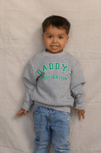 Load image into Gallery viewer, Daddy&#39;s Motivation Varsity Kids Crewneck Sweatshirt - Grey
