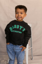 Load image into Gallery viewer, Daddy&#39;s Motivation Varsity Kids Crewneck Sweatshirt - Black
