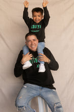 Load image into Gallery viewer, Daddy&#39;s Motivation Varsity Kids Crewneck Sweatshirt - Black
