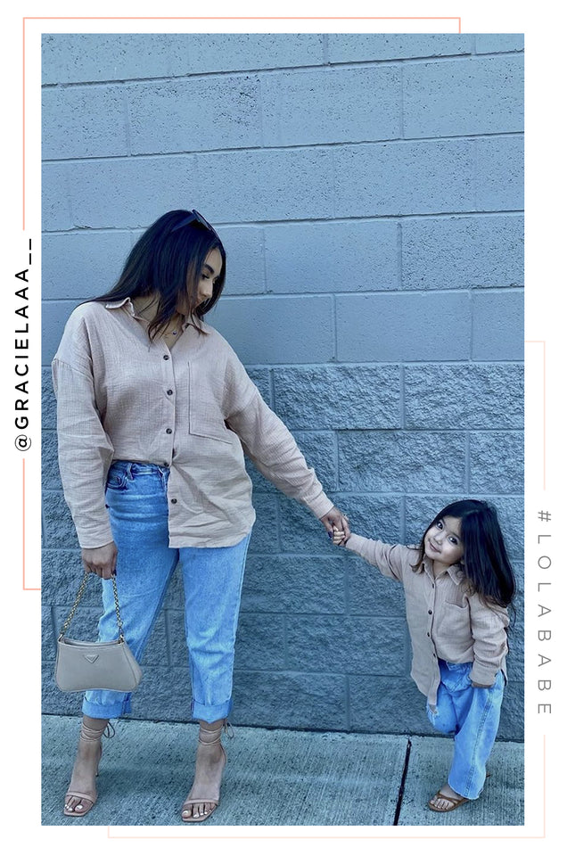 Load image into Gallery viewer, Nude Mommy and Me Button Up Tops
