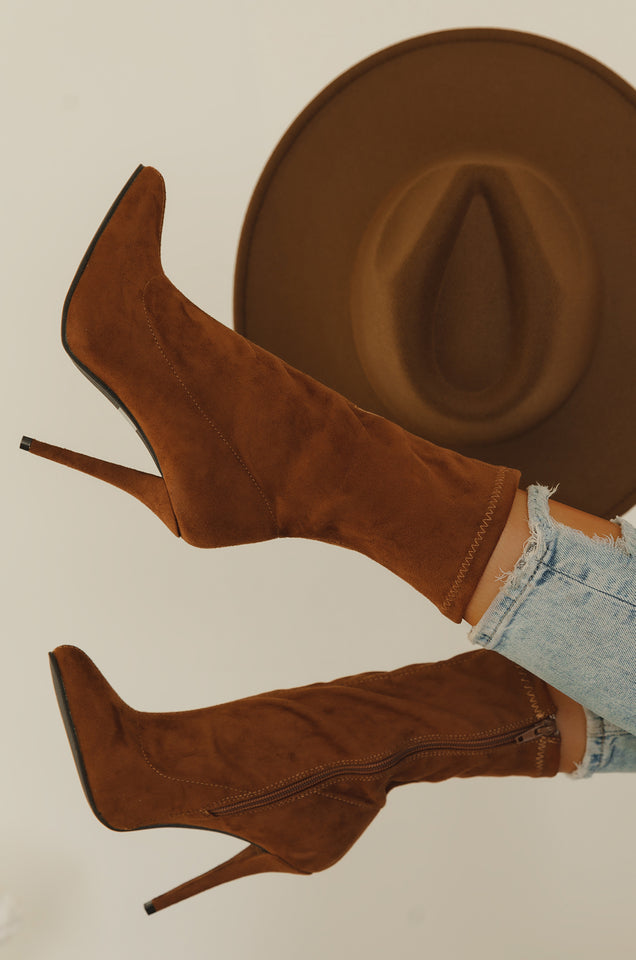 Load image into Gallery viewer, Guilt Trip Heel Ankle Boots - Mocha
