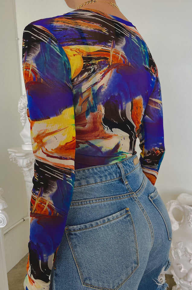 Load image into Gallery viewer, Long Sleeve Swirl Print Top
