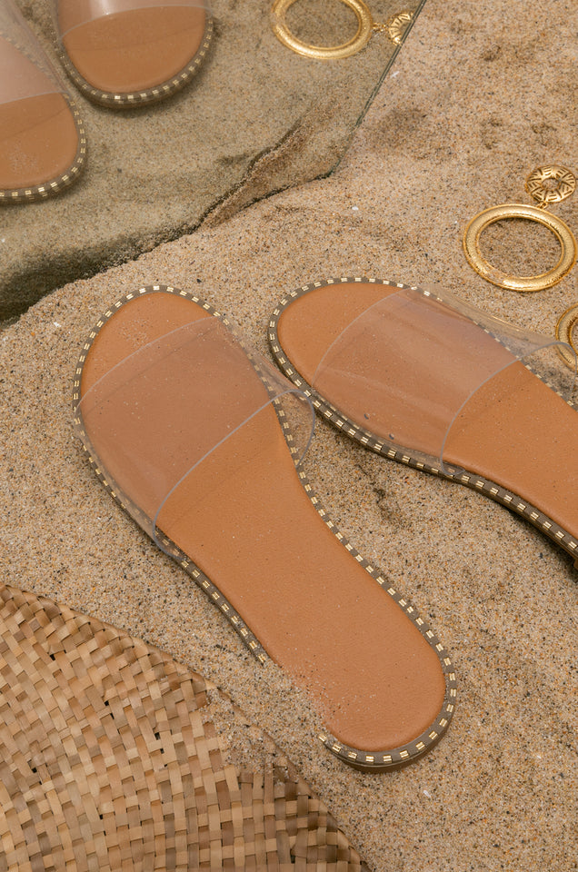 Load image into Gallery viewer, clear strap flat sandal 

