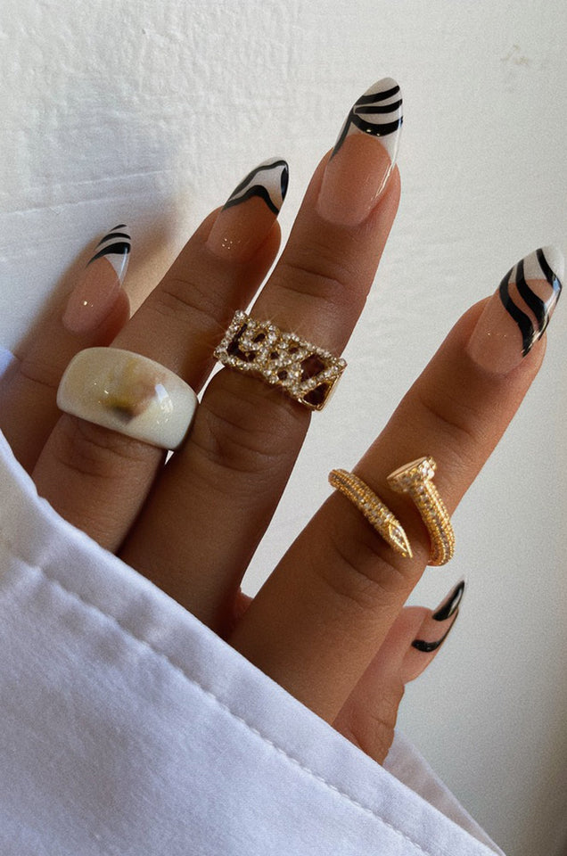 Load image into Gallery viewer, Gold Embellished Nail Ring
