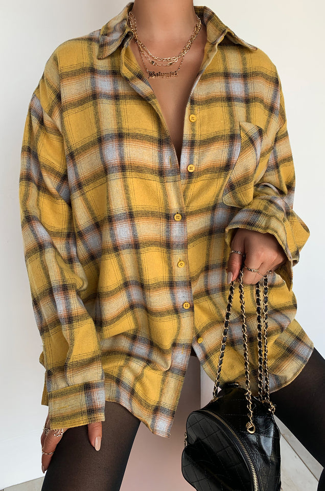 Load image into Gallery viewer, Yellow Plaid Flannel
