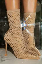 Load image into Gallery viewer, Spend Money Embellished Pointed Toe Bootie - Nude
