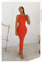 Load image into Gallery viewer, Veronica Open Back Ribbed Dress - Orange
