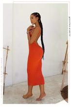 Load image into Gallery viewer, Veronica Open Back Ribbed Dress - Orange
