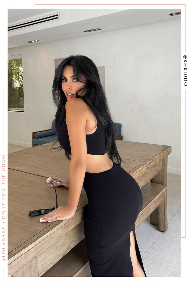 Load image into Gallery viewer, Anitta Cutout Asymmetrical Midi Dress - Black
