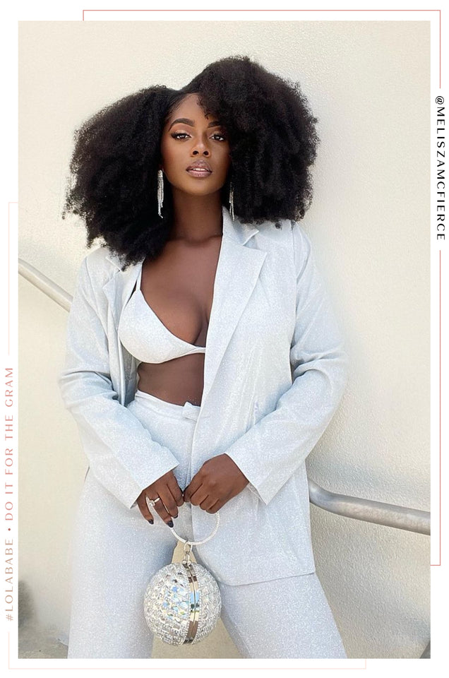 Load image into Gallery viewer, Girl Wearing Silver Oversized Blazer
