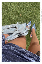 Load image into Gallery viewer, Denim Heels With Styled With A Dress
