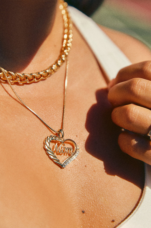 Load image into Gallery viewer, With Love Embellished Heart Necklace- Gold
