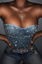 Load image into Gallery viewer, Light Denim Corset Top
