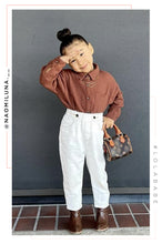 Load image into Gallery viewer, Little Girl Modeling Mocha Crinkled Gauze Top
