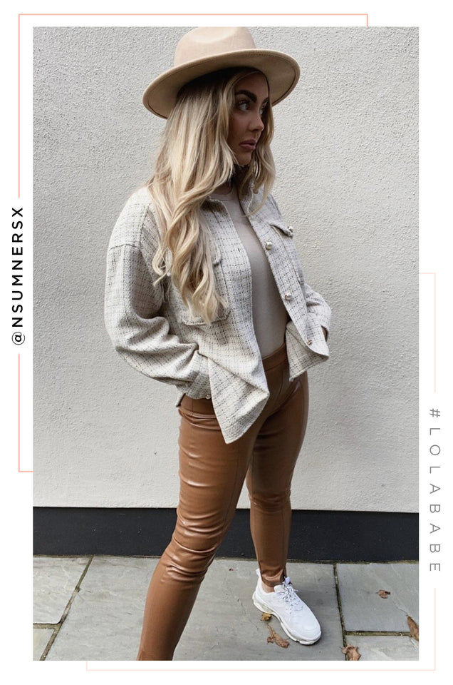 Load image into Gallery viewer, Make Jaws Drop High Waist Skinny PU Pant - Camel
