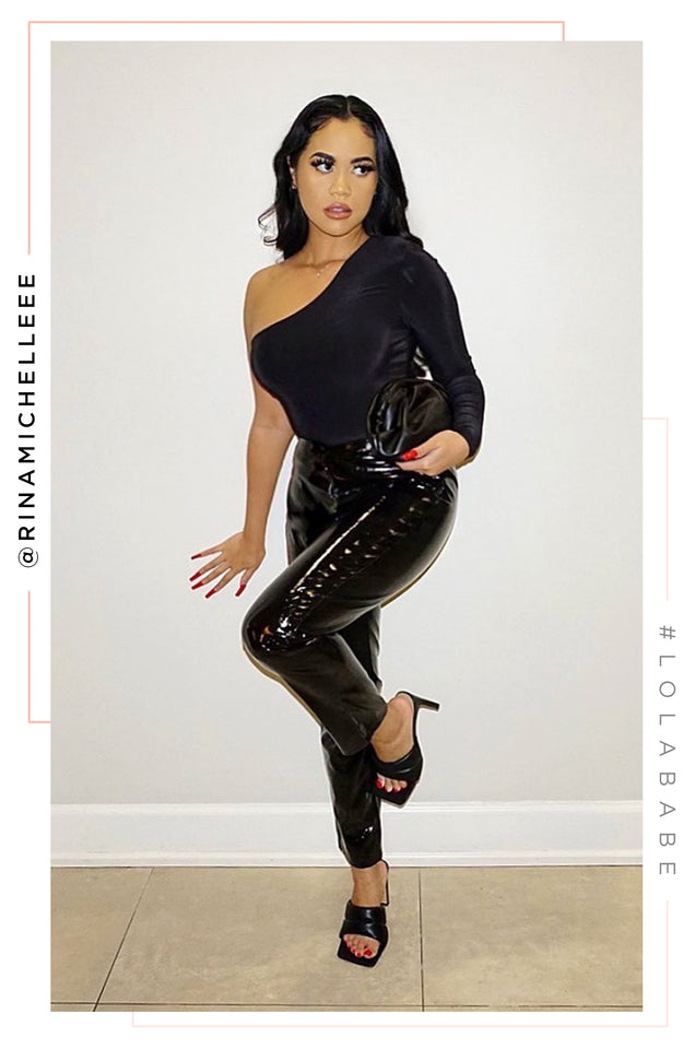 Load image into Gallery viewer, Social Nights Patent Skinny Pant - Black
