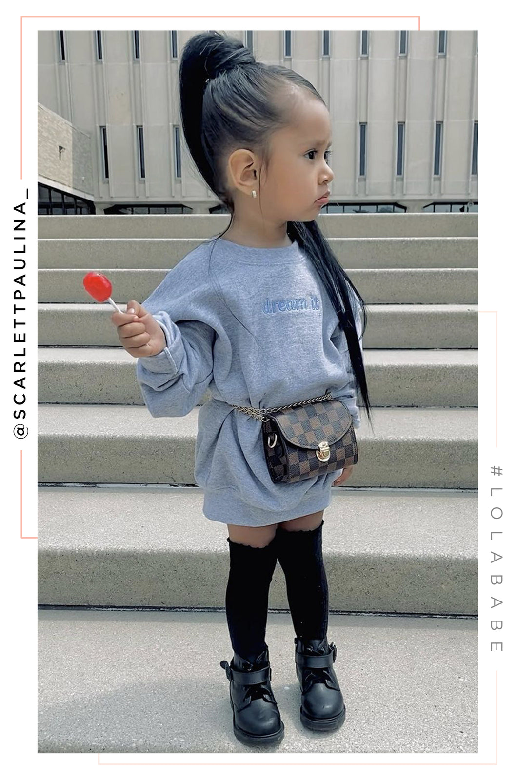 Mini Dream It Crewneck - Grey