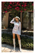Load image into Gallery viewer, White Sheer Knit Mini Dress
