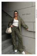 Load image into Gallery viewer, Jenny Oversized Bomber Jacket - Green
