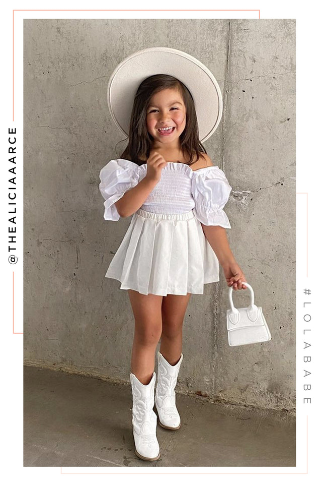 Miss Lola Ivory Kids Flat Brim Hat MISS LOLA