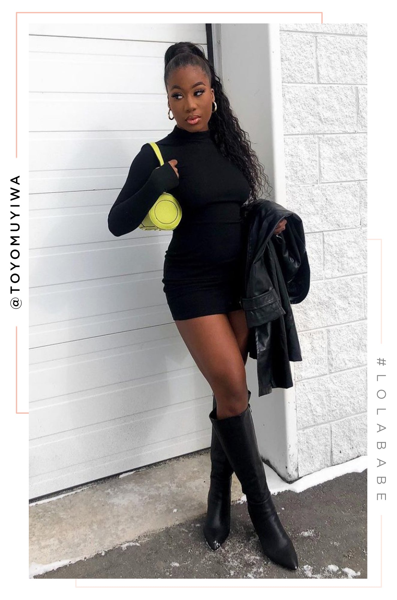 knee high boots black dress Fine Time Block Heel Knee High BootsSquare ToeMetal