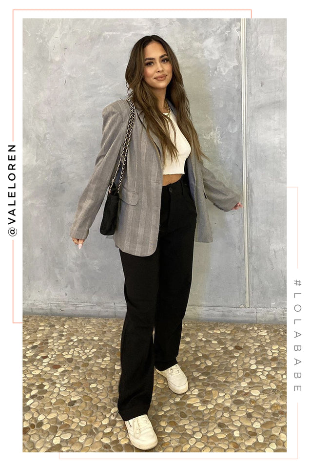Load image into Gallery viewer, Isabelle Oversized Plaid Blazer - Black
