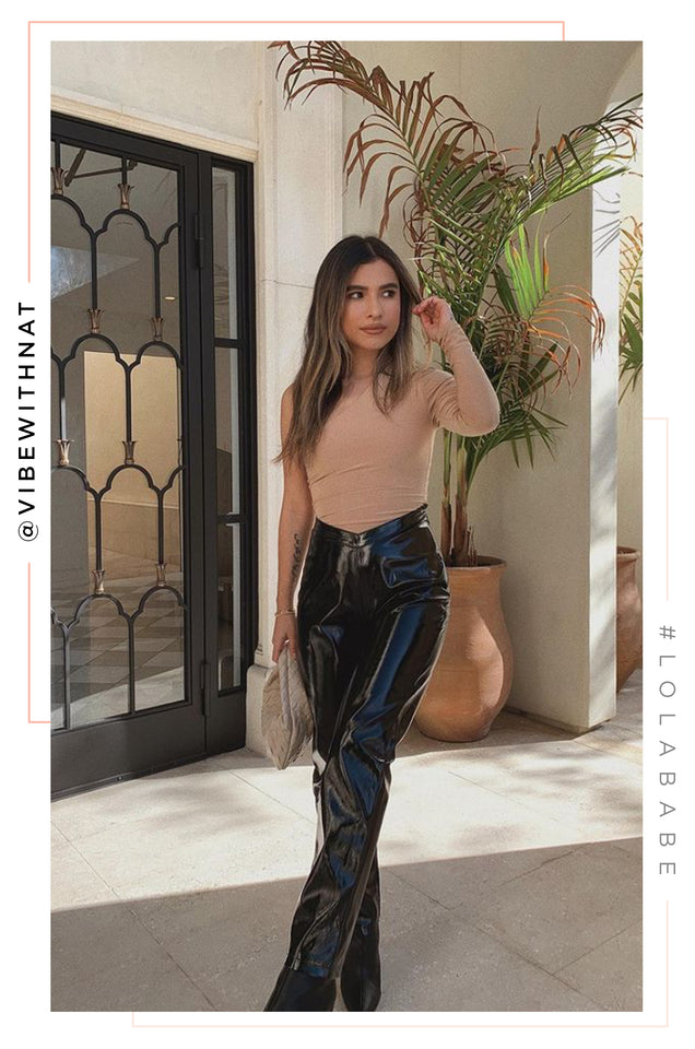 Load image into Gallery viewer, Social Nights Patent Skinny Pant - Black
