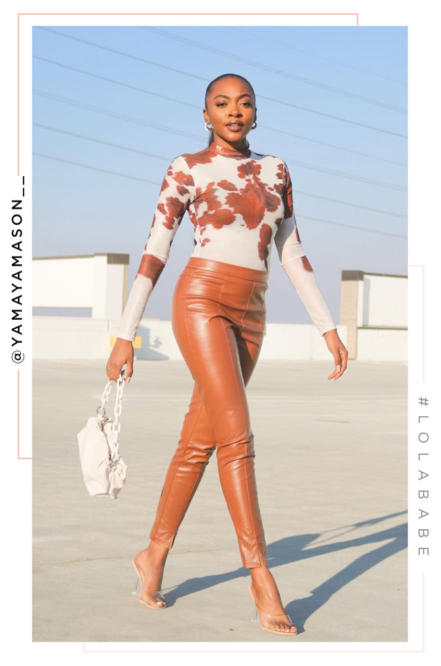 Load image into Gallery viewer, Make Jaws Drop High Waist Skinny PU Pant - Camel
